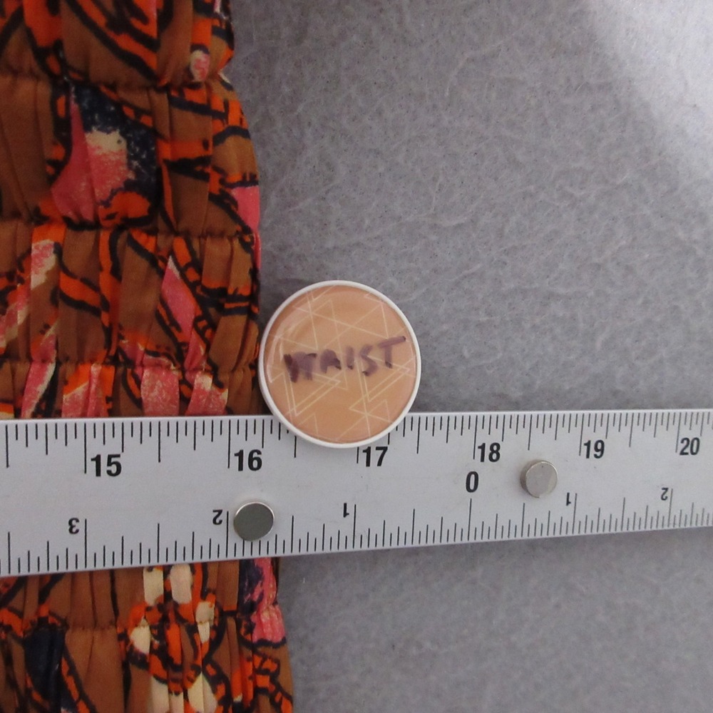 ALC Dress Plus 14 Lucia Floral Midi Smocked‎ Rust Color Ruched A Line Wedding - Picture 8 of 12